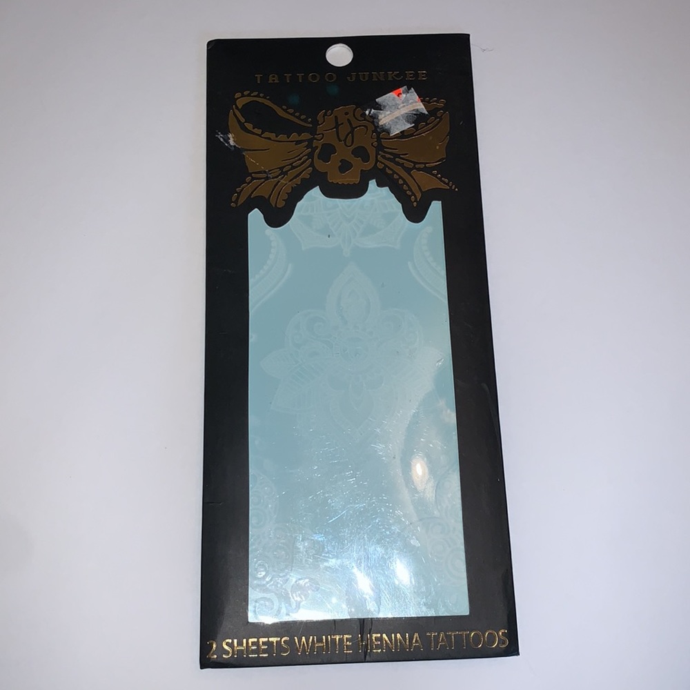 Tattoo Junkee White Henna 2 Sheets Temporary Tatts